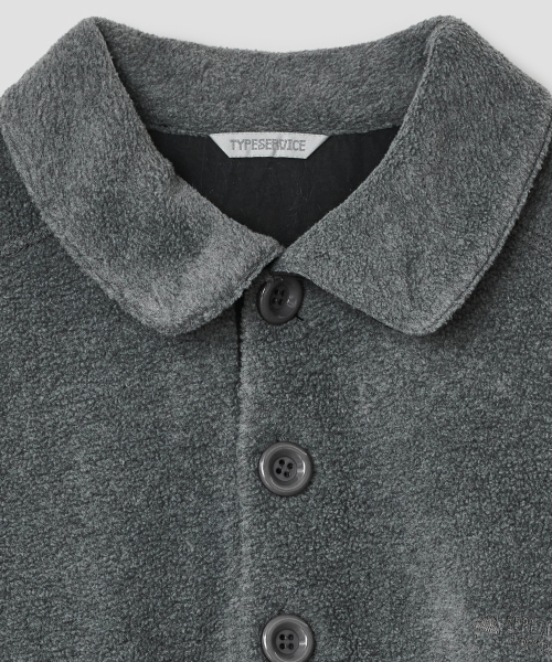 Buttoned Fleece Top [Charcoal]