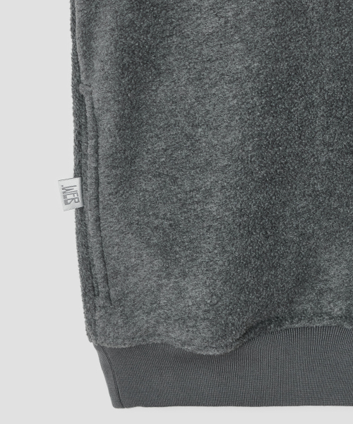 Buttoned Fleece Top [Charcoal]