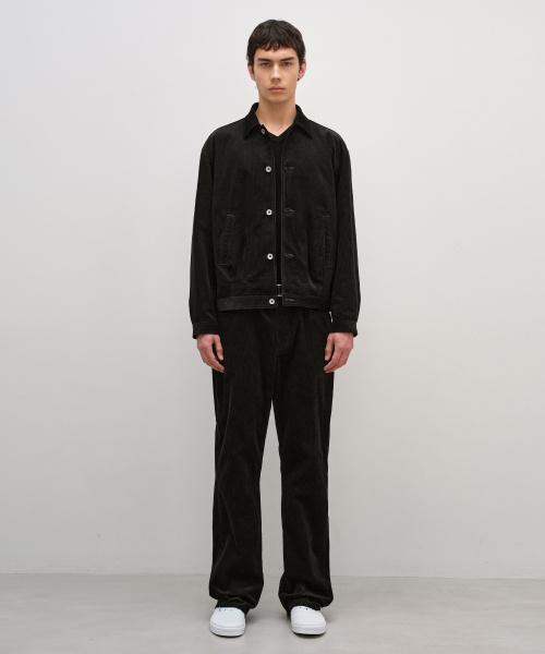 Corduroy SemiFlare Pants BLACK