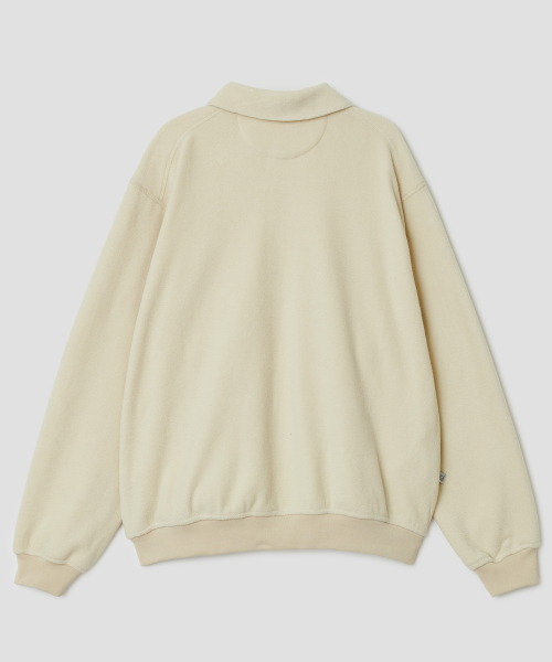 Buttoned Fleece Top [Cream]