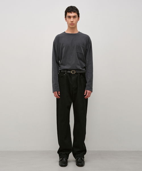 LightPeach Pocket LongSleeve CHARCOAL