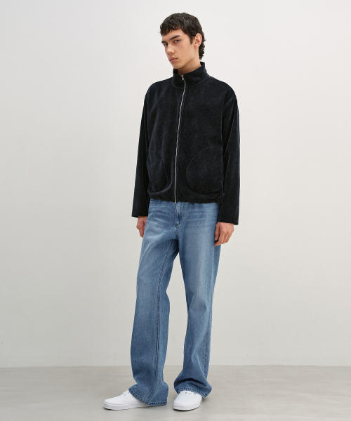HighNeck Zip-Up Jacket BLACK