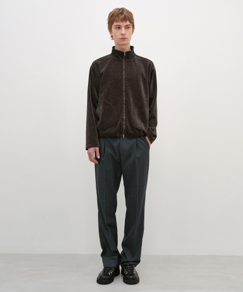 HighNeck Zip-Up Jacket BROWN