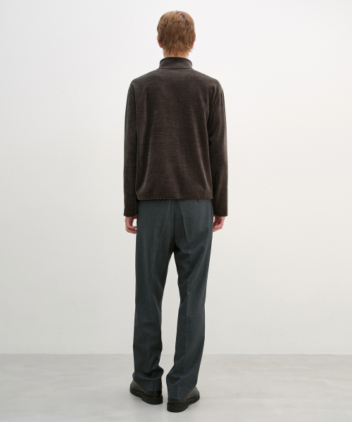 HighNeck Zip-Up Jacket BROWN