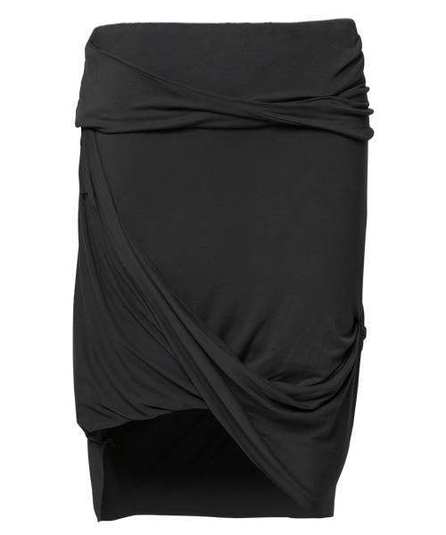 Asymmetrical Midi Skirt (FL-274_Black)