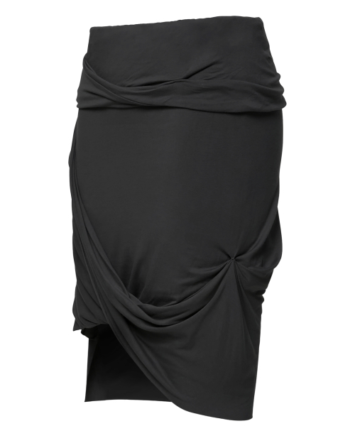 Asymmetrical Midi Skirt (FL-274_Black)