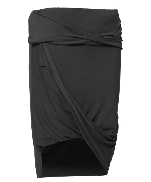 Asymmetrical Midi Skirt (FL-274_Black)