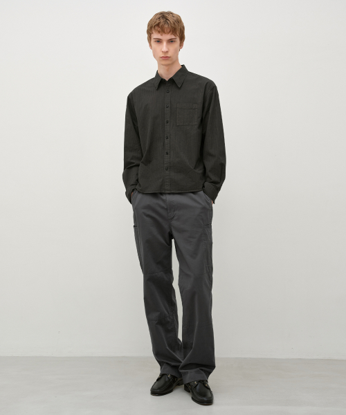 GarmentDyed Stripe Shirt BROWN