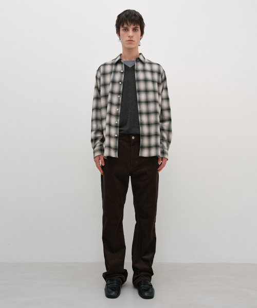 Peach Check Shirt BEIGE