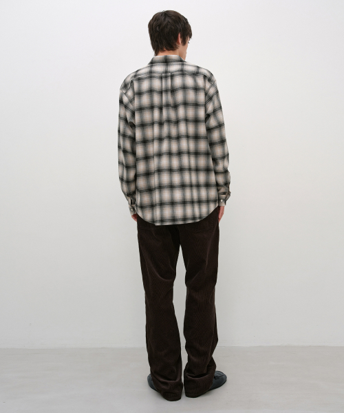 Peach Check Shirt BEIGE
