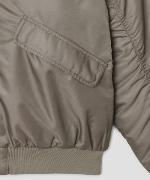Fur Collar Bomber Jacket [Beige]