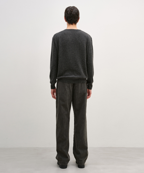 Raccoon Crew Neck Knit CHARCOAL