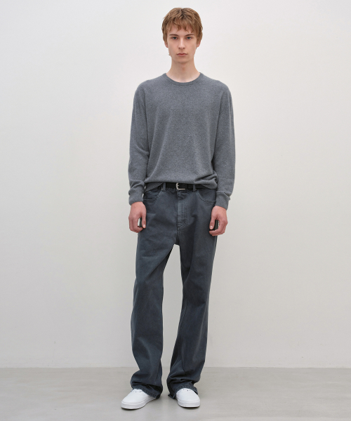 Raccoon Crew Neck Knit GREY