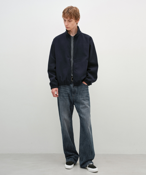 Fleece Full Zip-Up Jumper NAVY