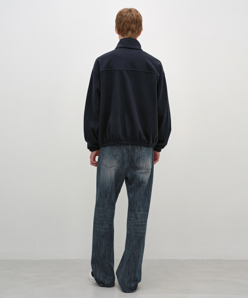 Fleece Full Zip-Up Jumper NAVY