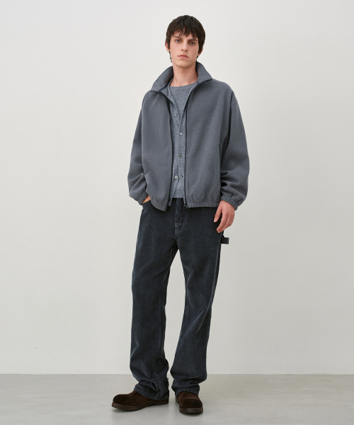 Fleece Full Zip-Up Jumper MELANGE GREY