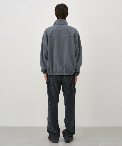 Fleece Full Zip-Up Jumper MELANGE GREY