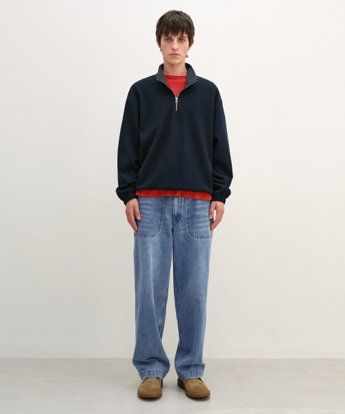 Fleece Quarter Zip-Up NAVY
