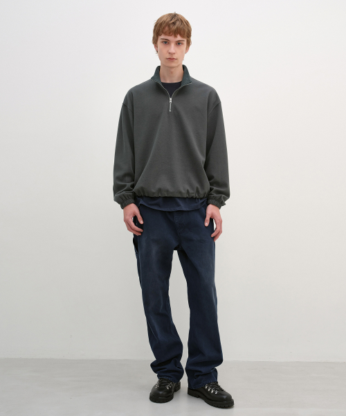 Fleece Quarter Zip-Up CHARCOAL