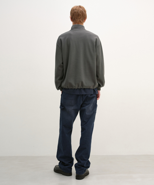 Fleece Quarter Zip-Up CHARCOAL