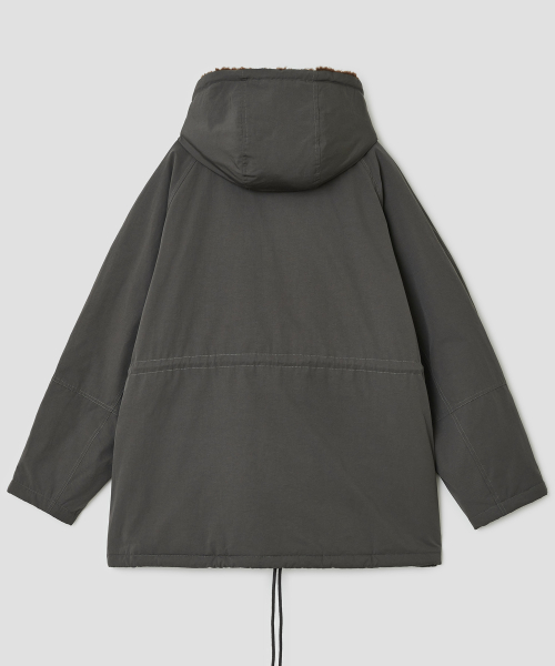 Fur Trim Padded Jacket [Charcoal]