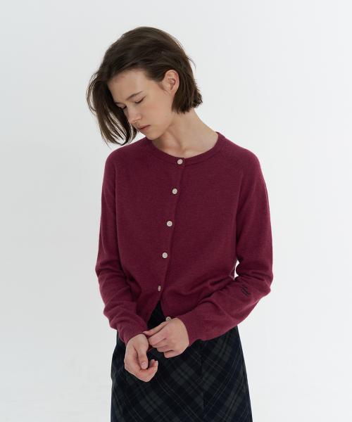 Tivern Wool Knit Cardigan - Grape
