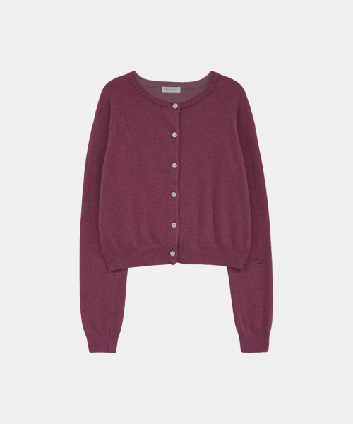 Tivern Wool Knit Cardigan - Grape