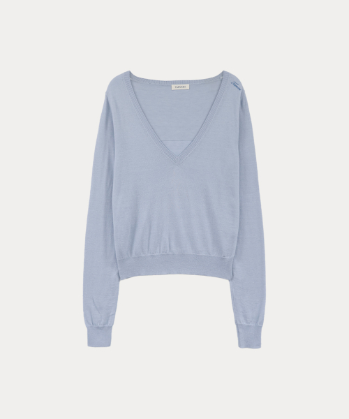 Untive V Neck Knit - Sky Blue