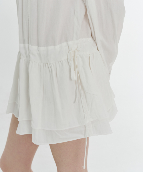 Miette Frill Neck Mini Dress - White