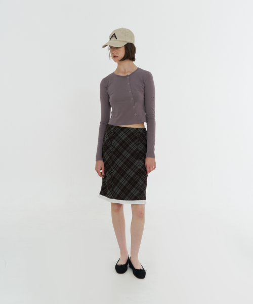 Diven Snap Button Cardigan - Mauve Purple