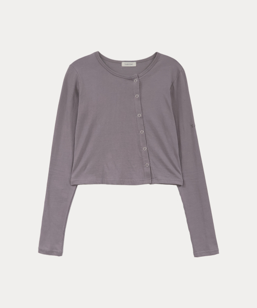 Diven Snap Button Cardigan - Mauve Purple