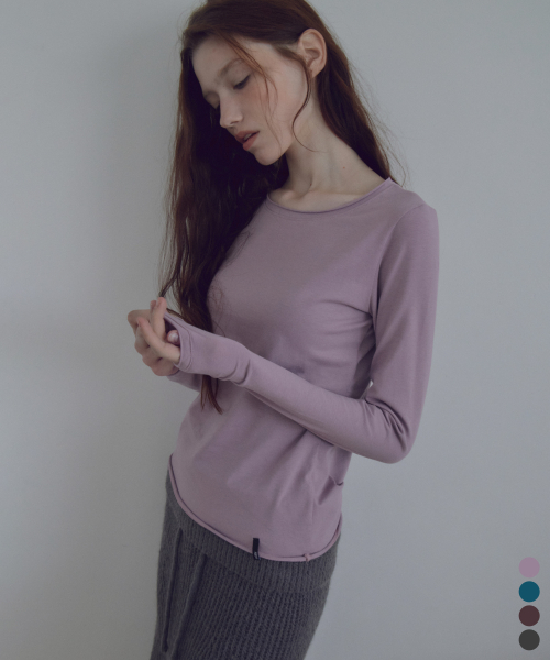 Rolling Boat-Neck Long Sleeve T-Shirt_CTT3048(4color)