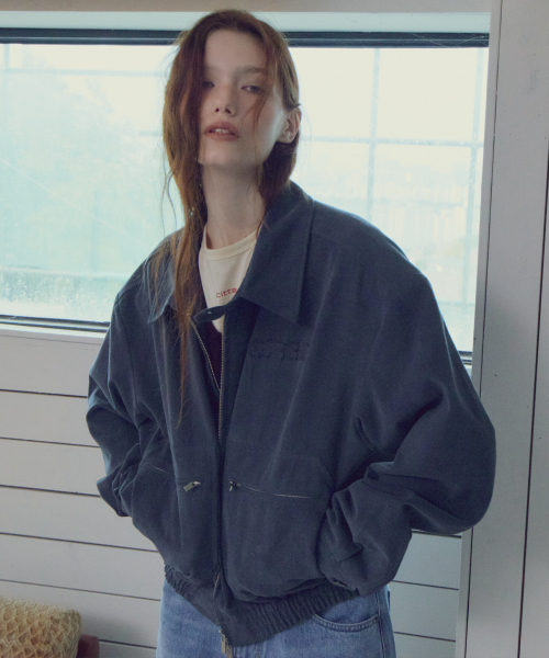 Soft Touch Cotton Zip Pocket Blouson_CTO161(Deep Blue)