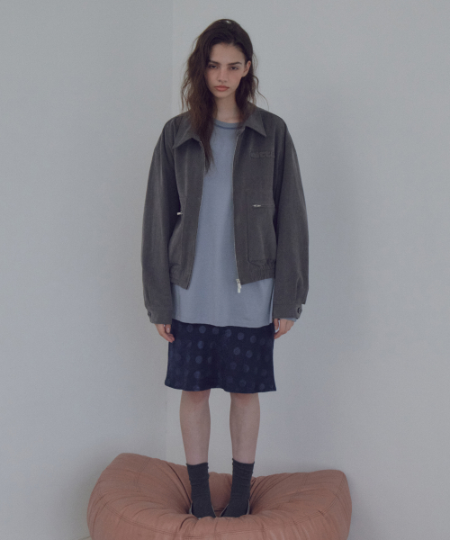 Soft Touch Cotton Zip Pocket Blouson_CTO161(Charcoal)