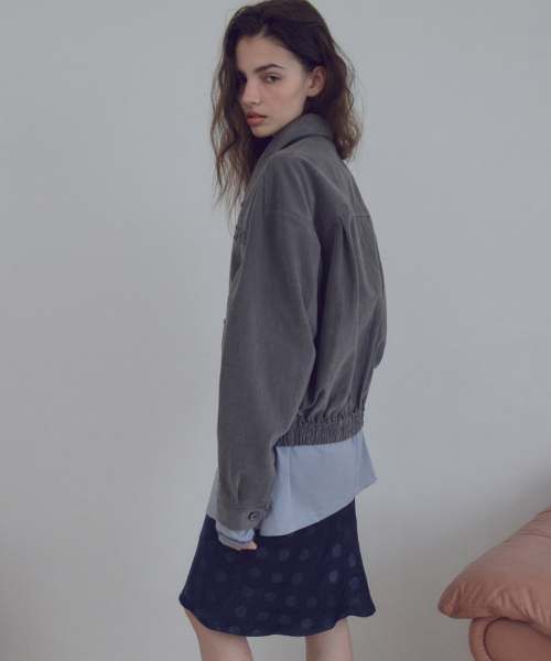 Soft Touch Cotton Zip Pocket Blouson_CTO161(Charcoal)