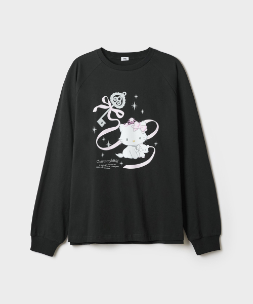 CHAMYKITTY Long Sleeve Tee (Black)_SPLAG49U08