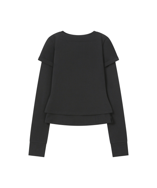 Contrast layered long sleeve SET BLACK