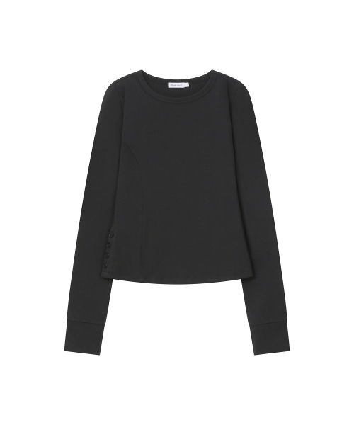 Contrast layered long sleeve SET BLACK
