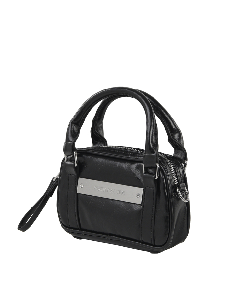 MICRO BOSTON LEATHER BAG_BLACK