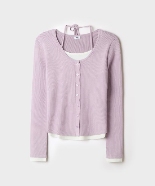 Halter-Neck Layered Cardigans_SPCKG49G02