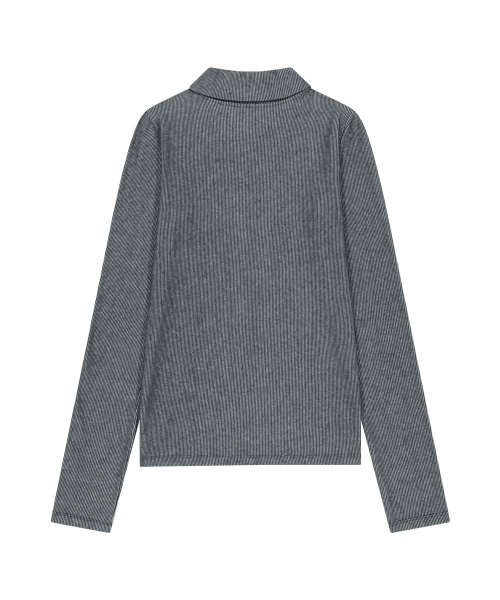 Buttoned Turtle Top / Black