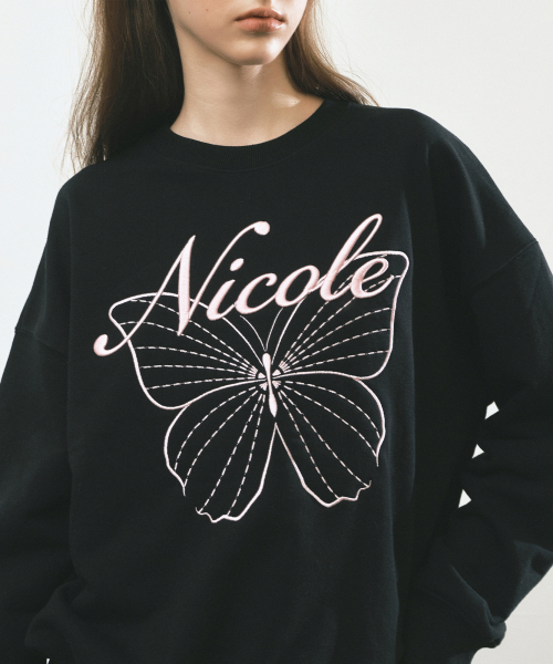 NICOLE BUTTERFLY SWEATSHIRT_BLACK PINK