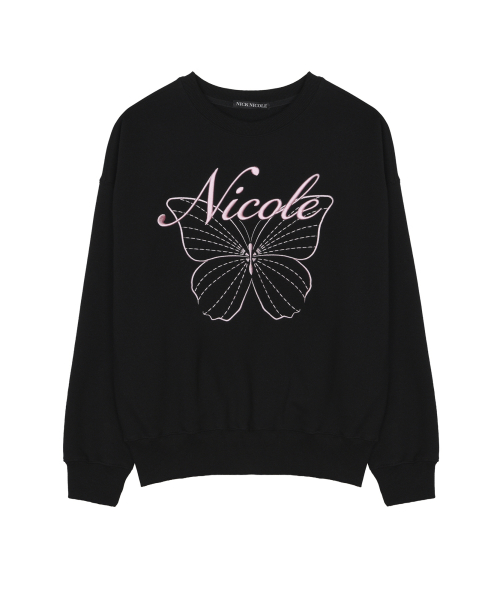 NICOLE BUTTERFLY SWEATSHIRT_BLACK PINK