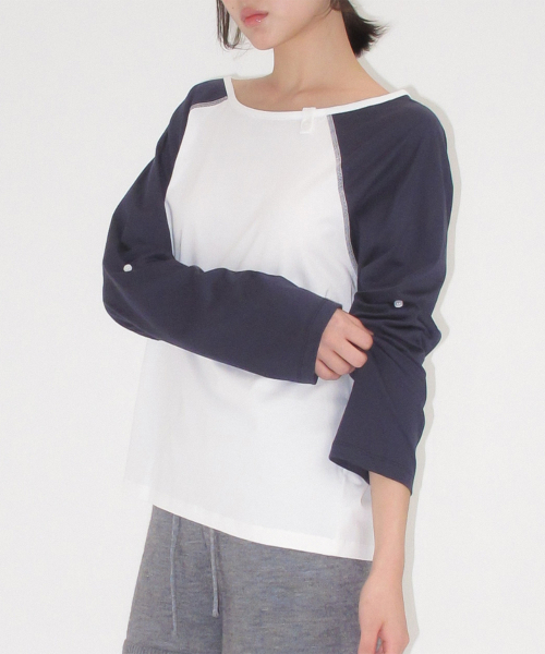 ROLL UP RAGLAN LONG SLEEVE NAVY