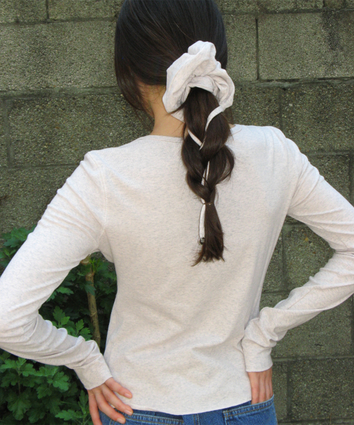 SCRUNCHIE SET LETTUCE SLIM LONG SLEEVE LIGHT PINK
