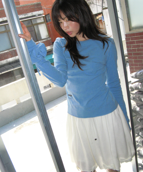 SCRUNCHIE SET LETTUCE SLIM LONG SLEEVE BLUE