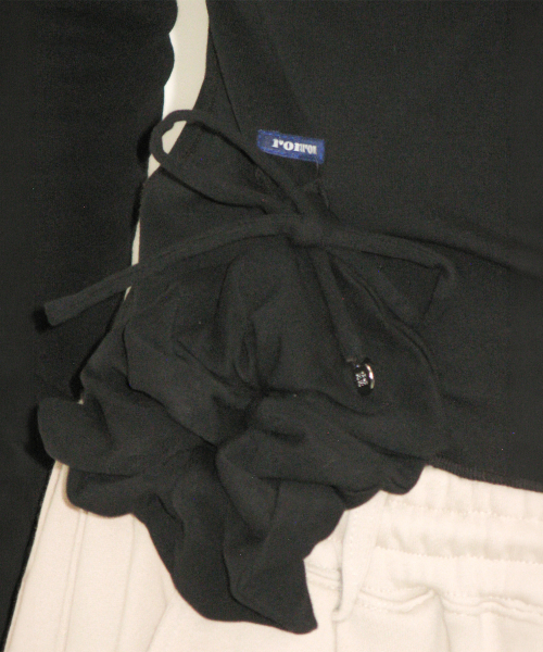 SCRUNCHIE SET LETTUCE SLIM LONG SLEEVE BLACK