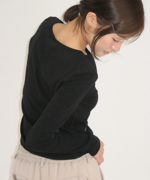 SCRUNCHIE SET LETTUCE SLIM LONG SLEEVE BLACK