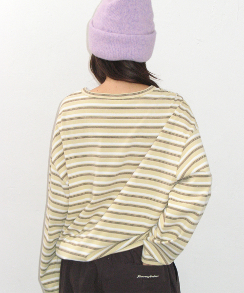 STRIPE LETTERING LONG SLEEVE YELLOW