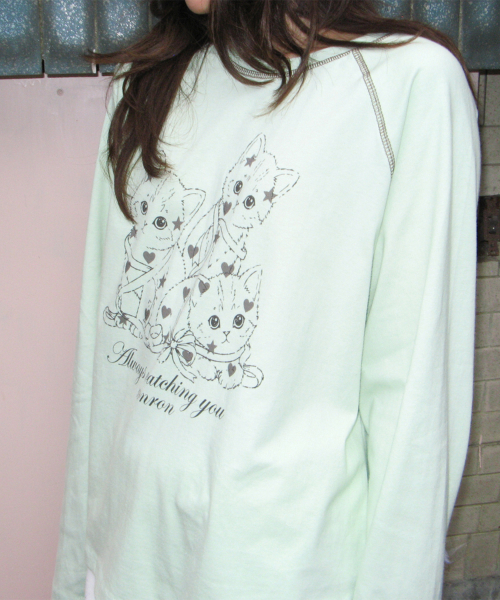 KITTY CATS RAGLAN LONG SLEEVE MINT